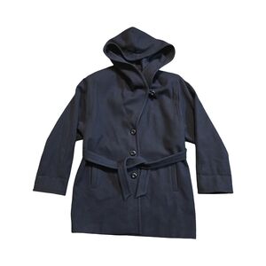 Vtg Donnybrook 100% Wool Coat Women Black Size 12P Classic Trench